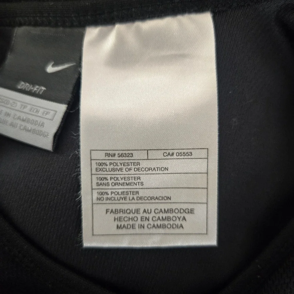 Nike Womens XS 0-2 Dri-Fit V-Neck Short Sleeve Activewear T-Shirt Black Exercise